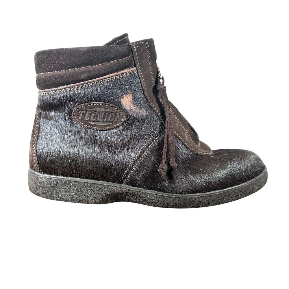 TECNICA Apres‎ Ski Brown Cow Hair booties Woman's 38 Outdoor Hiking